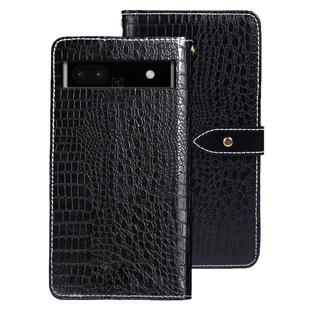 IDEWEI For Google Pixel 7a Shockproof Leather Phone Cover Crocodile Texture Stand Flip Wallet Phone Case IDEWEI For Google Pixel 7a Shockproof Leather Phone Cover Crocodile Texture Stand Flip Wallet Phone Case